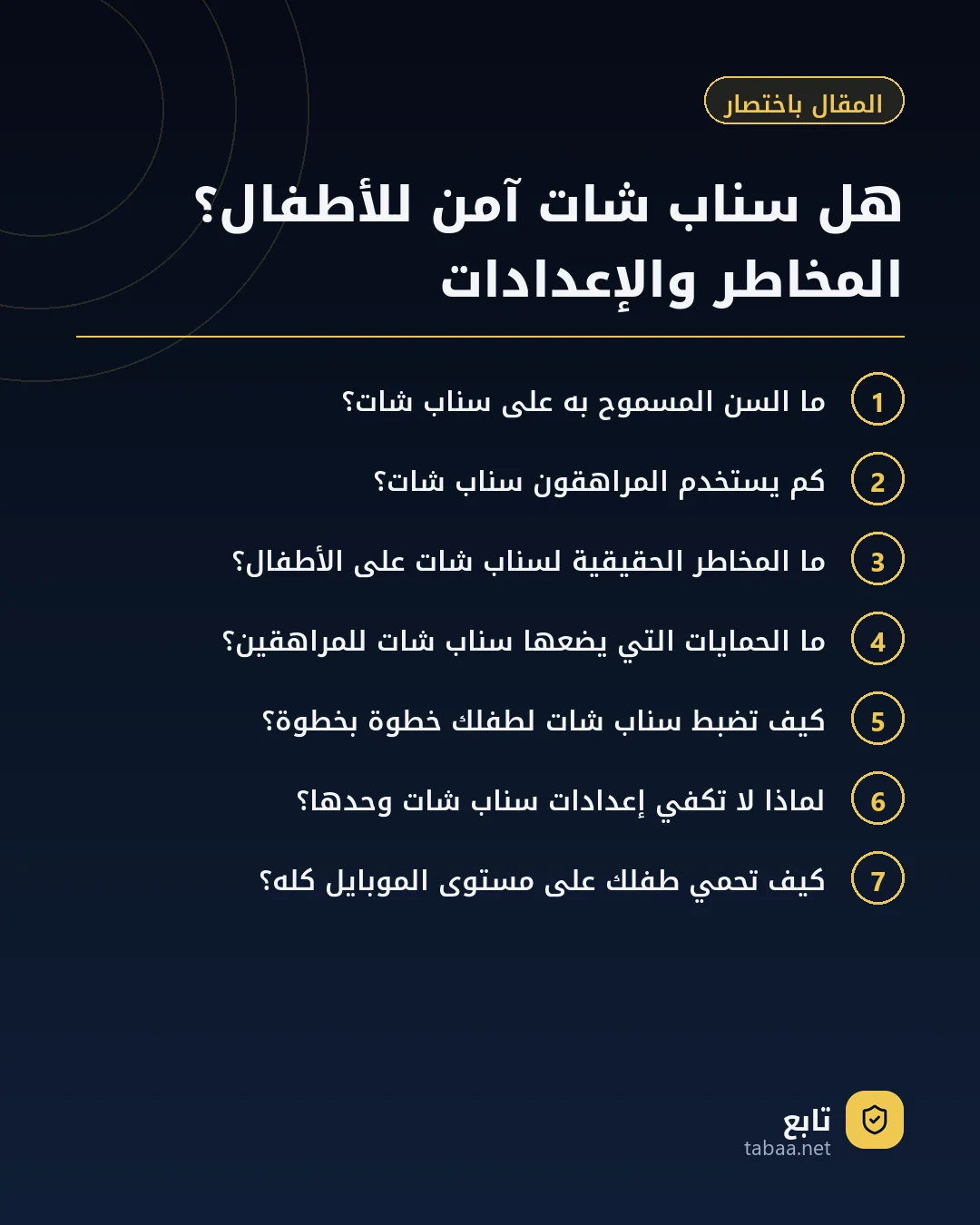 المقال باختصار: هل سناب شات آمن للأطفال؟ المخاطر والإعدادات