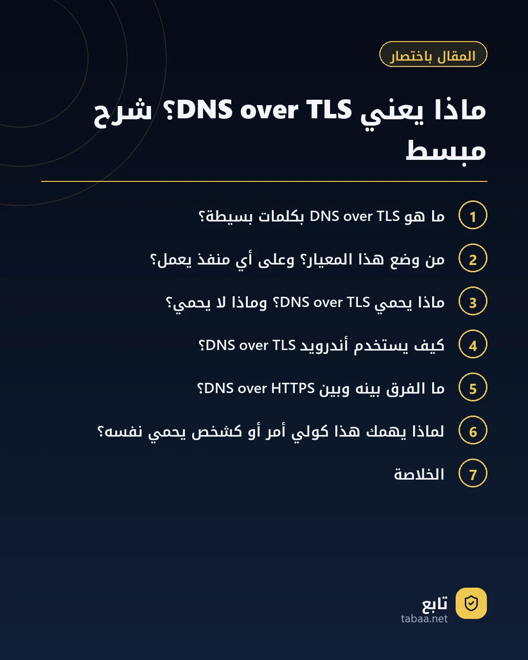 المقال باختصار: ماذا يعني DNS over TLS؟ شرح مبسط